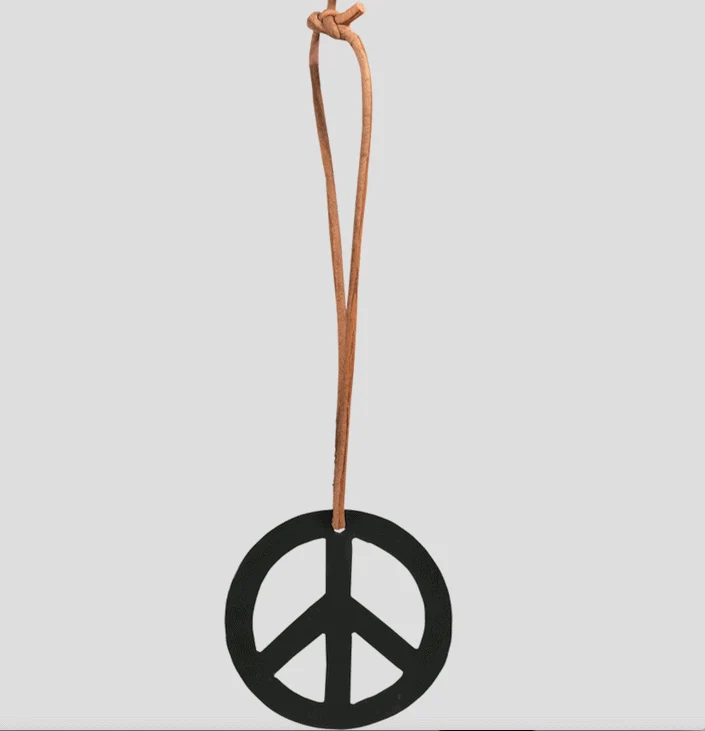 Peace-Zeichen mit Lederschnur - klein