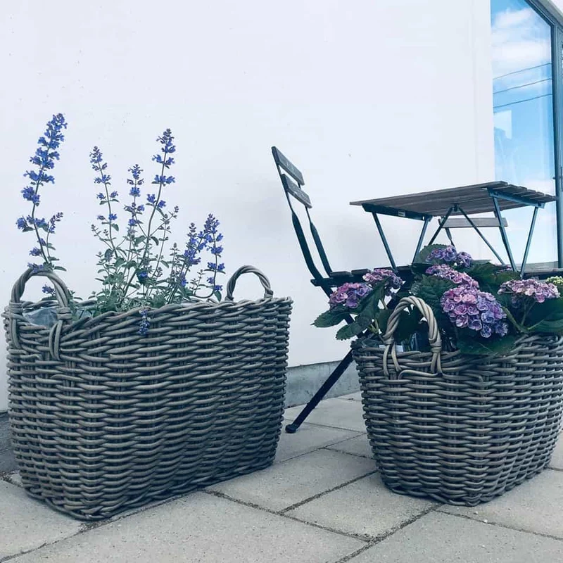 Pflanzenkorb aus Rattan - Klein