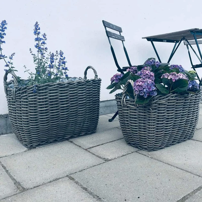 Pflanzenkorb aus Rattan - Klein