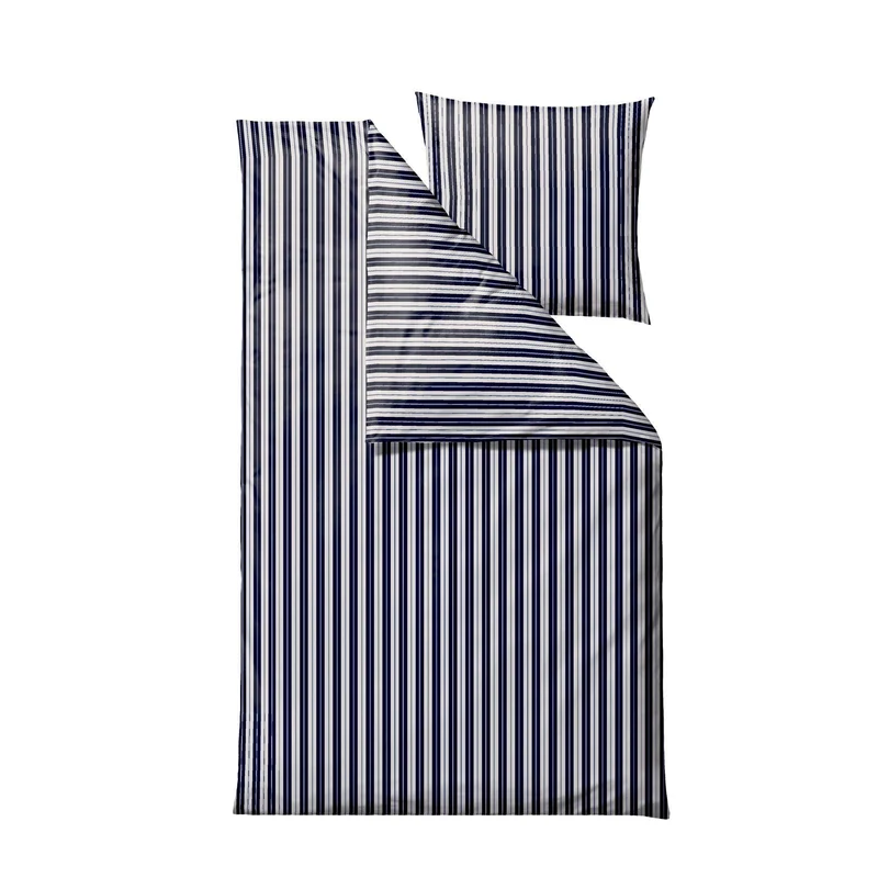 Bettgarnitur, Flow Navyblau, 140x220 - 63x60