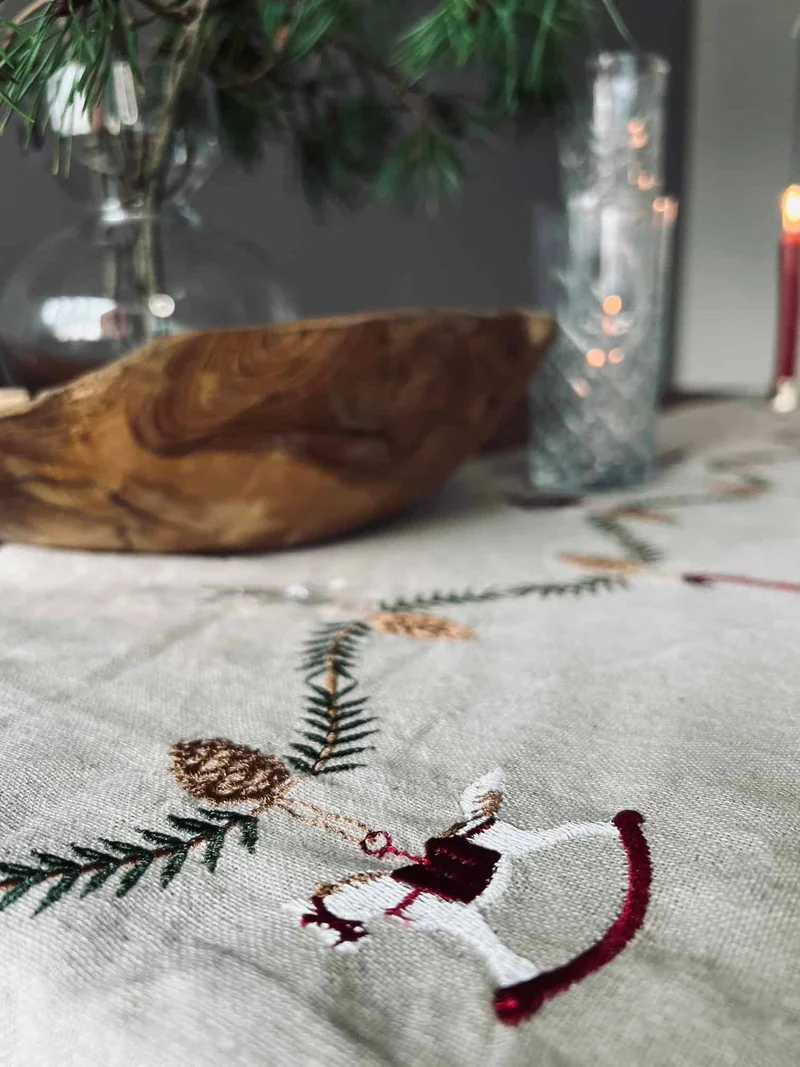 Weihnachts-Tischläufer - Leinen 35x160cm