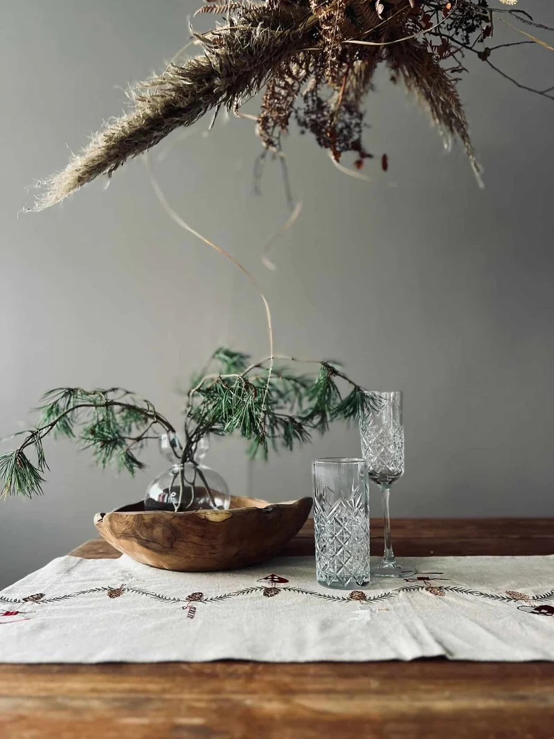 Weihnachts-Tischläufer - Leinen 35x160cm