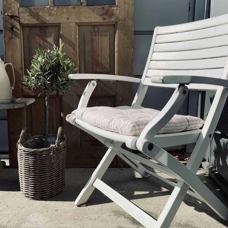 Gartenkissen Futon – Rosa gestreift 40×40