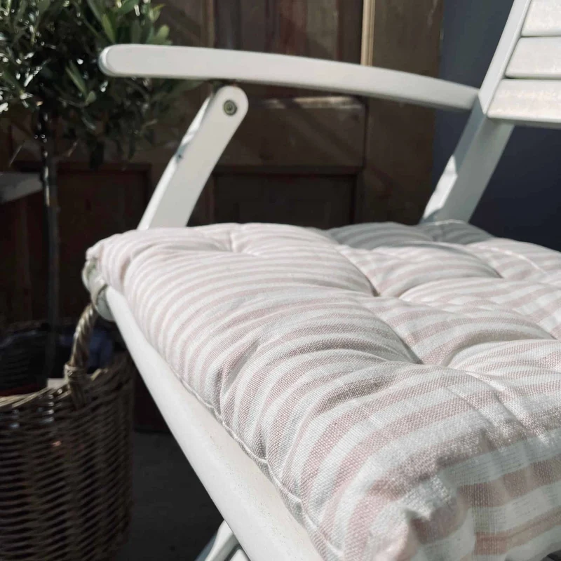 Gartenkissen Futon – Rosa gestreift 40×40