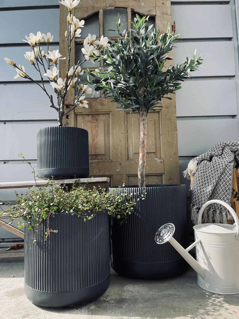Gartentopf-Set in 3 Größen – Schwarz