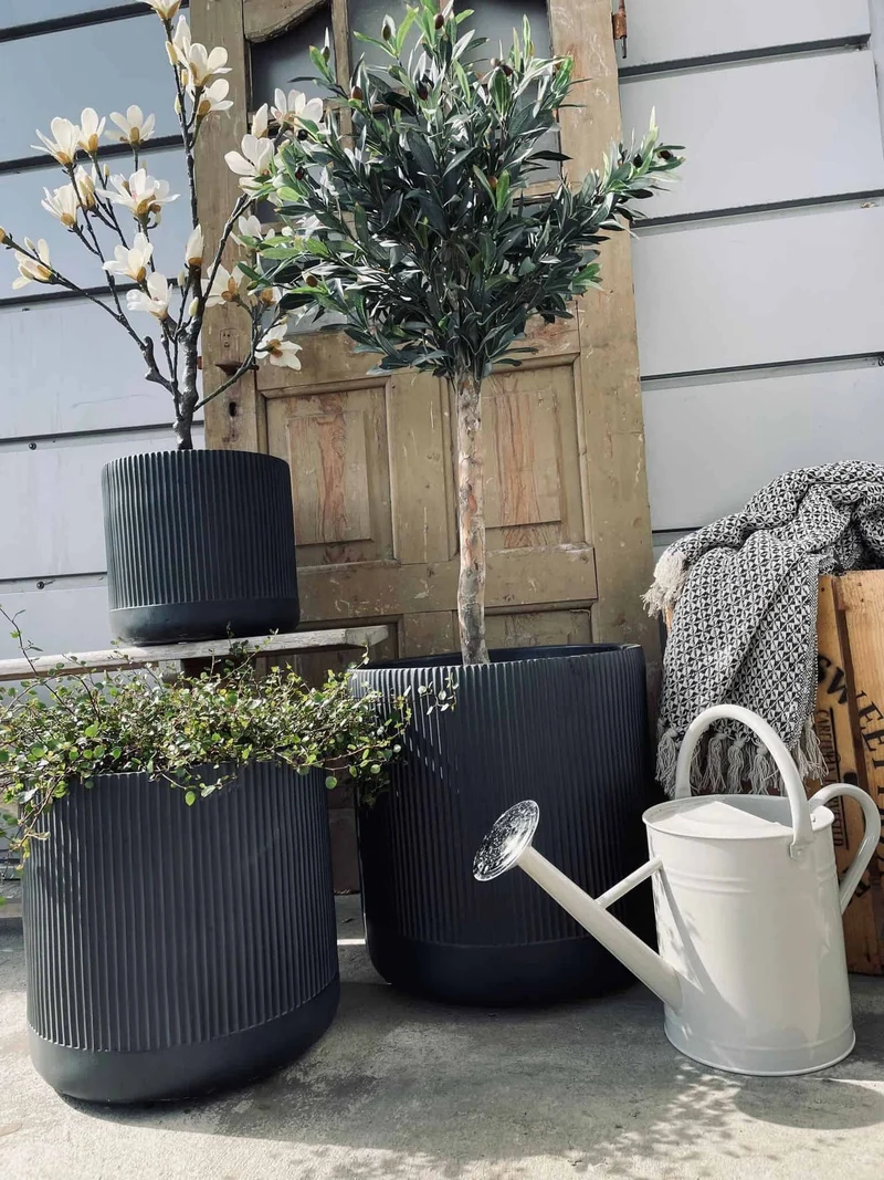 Gartentopf-Set in 3 Größen – Schwarz