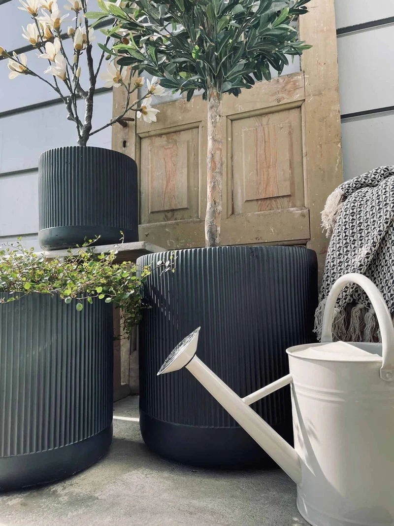 Gartentopf-Set in 3 Größen – Schwarz