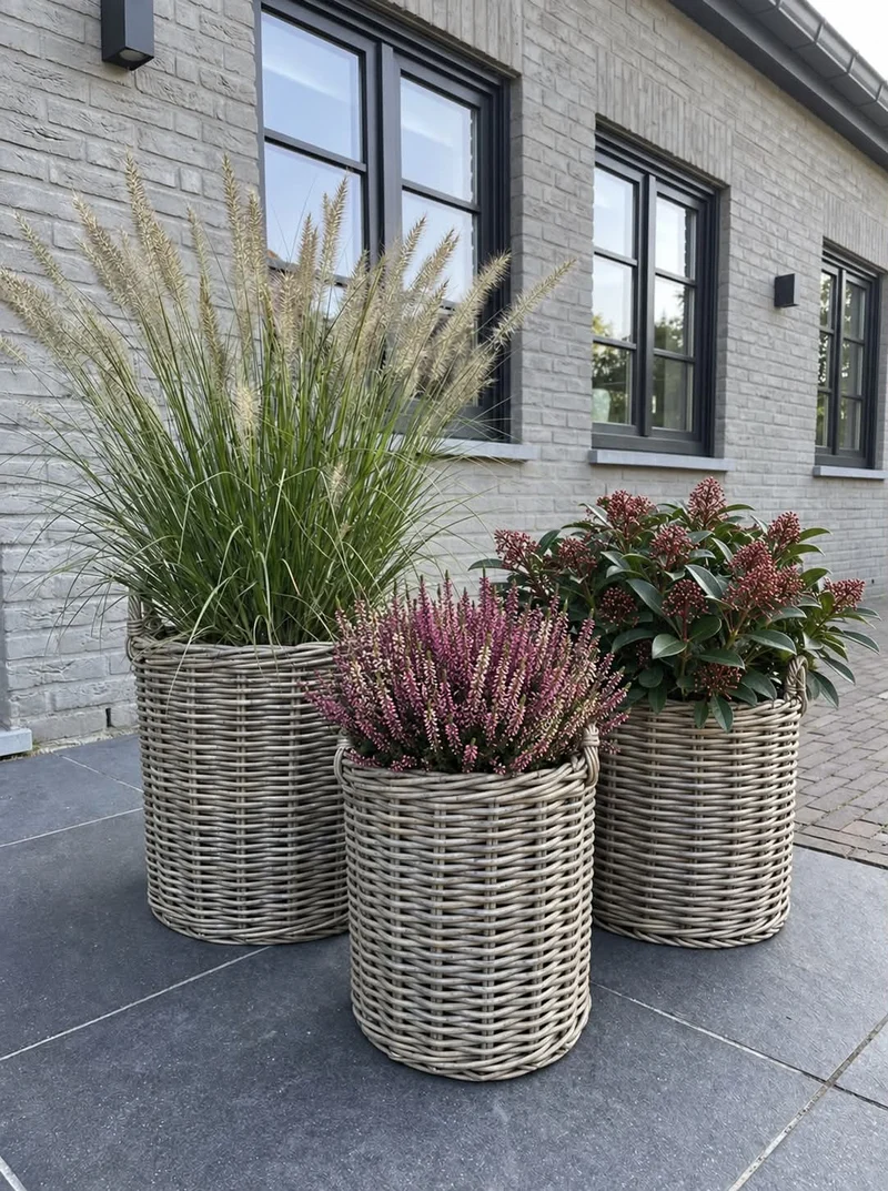 Pflanzenkörbe Set aus 3 St. Grau