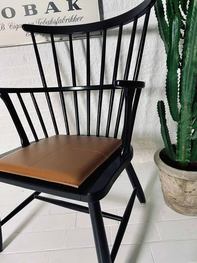 Kissen aus Leder – Cognac 38x38cm