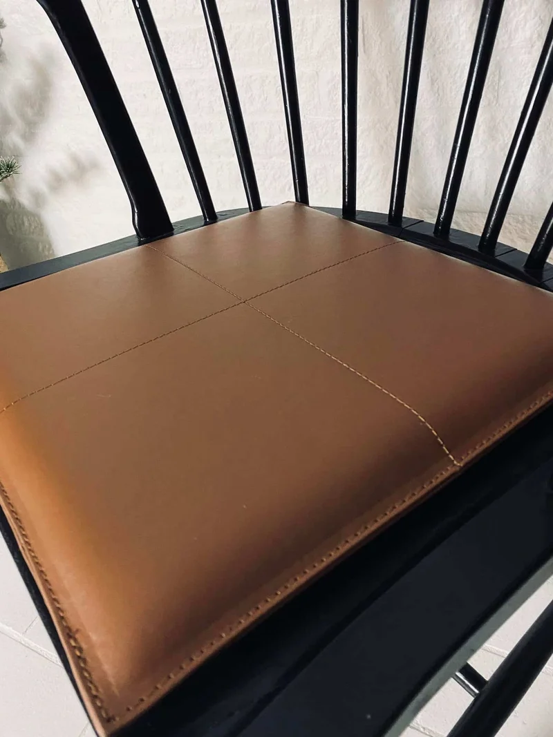 Kissen aus Leder – Cognac 38x38cm