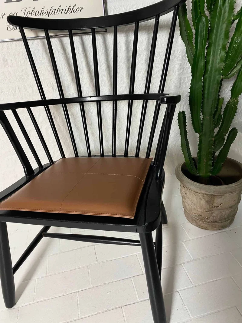 Kissen aus Leder – Cognac 38x38cm