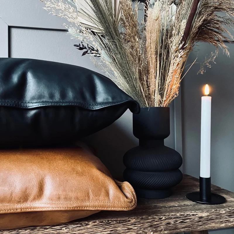 Kissen aus Cognac-Leder 50x50 cm