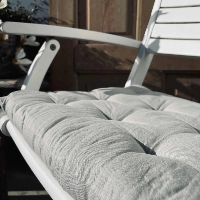 Futon-Kissen aus Leinen – Hell Stone