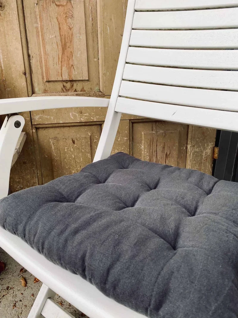 Futon-Sitzkissen aus Leinen – Anthrazitgrau