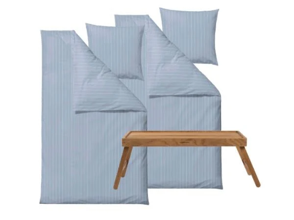 Bettwäsche 2er-Set Södahl 140x220 cm - Linen Blue - inkl. Betttablett