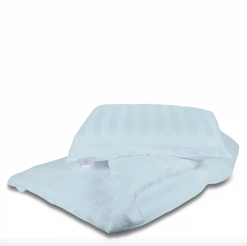 Bambus-Satin Bettwäsche, Hellblau 140x200 - 63x60