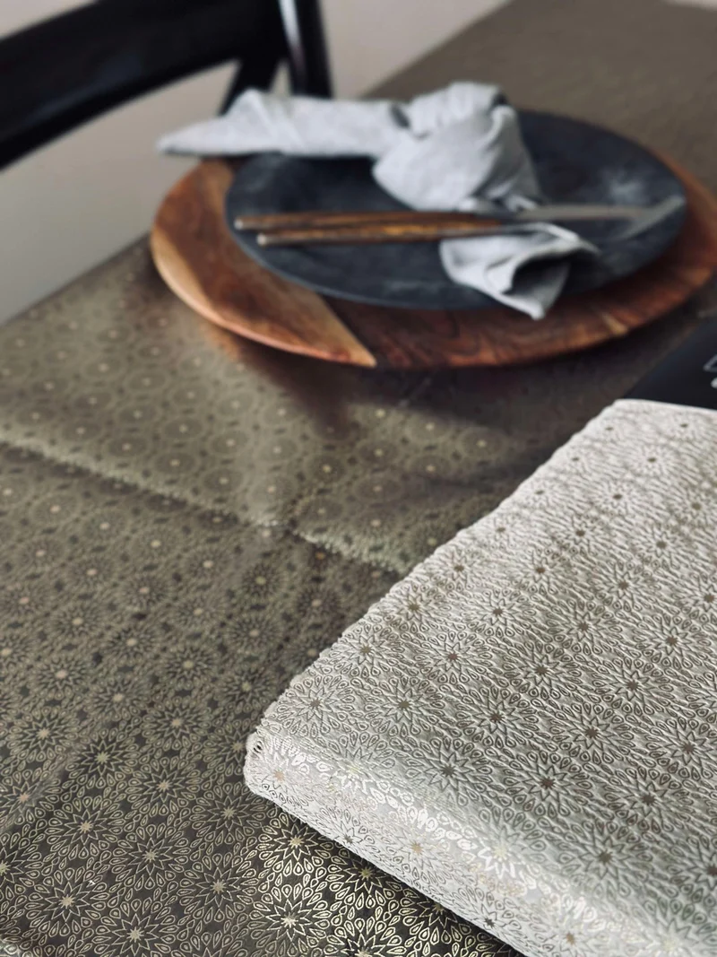 Tischdecke Velours 145x250 cm - Dunkelbeige