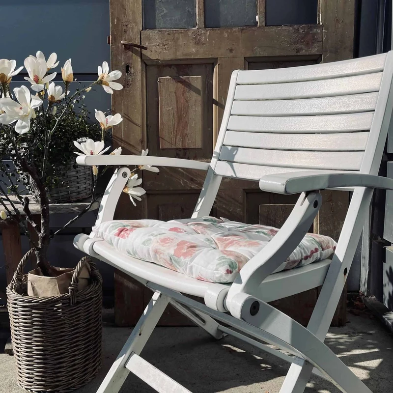 Futon-Gartenkissen – Große Blumen 40×40