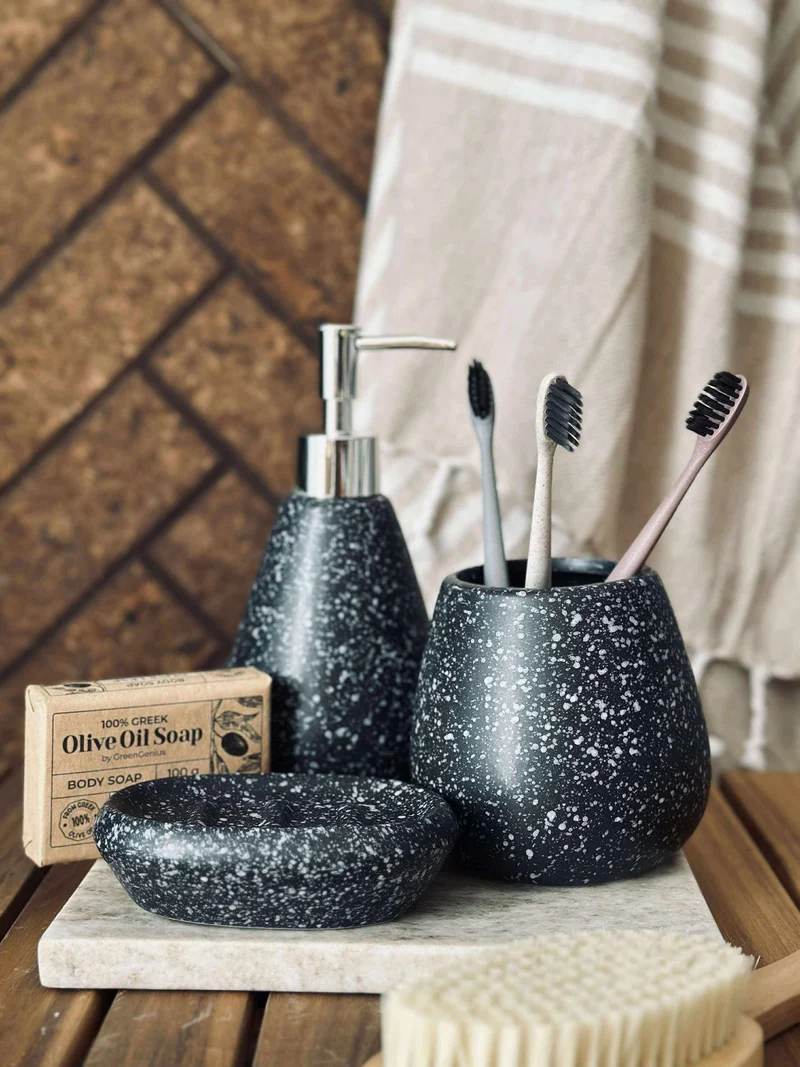 Badezimmer-Set mit 3 Teilen - Stone