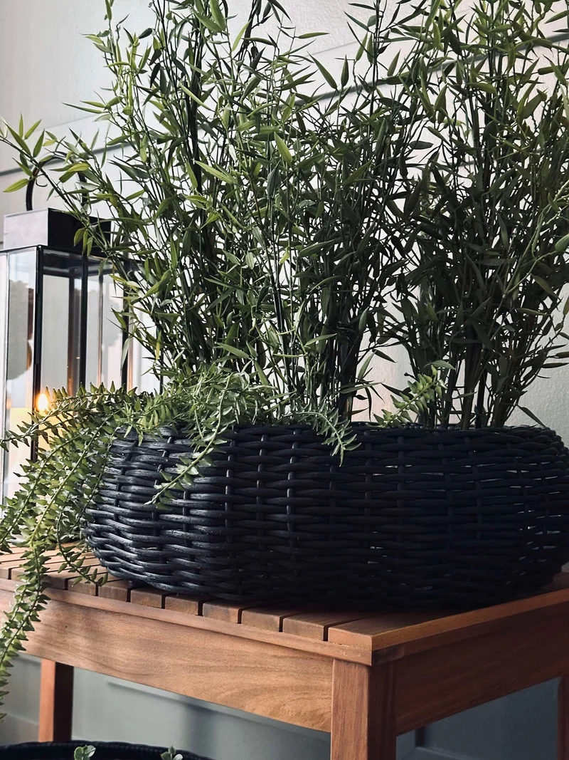 Korbset Rattan - Schwarz 2 Stk.