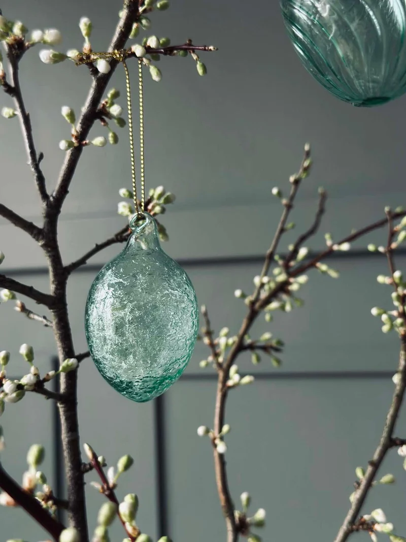 Hängende Eier aus Glas - 3 Stk. Grün