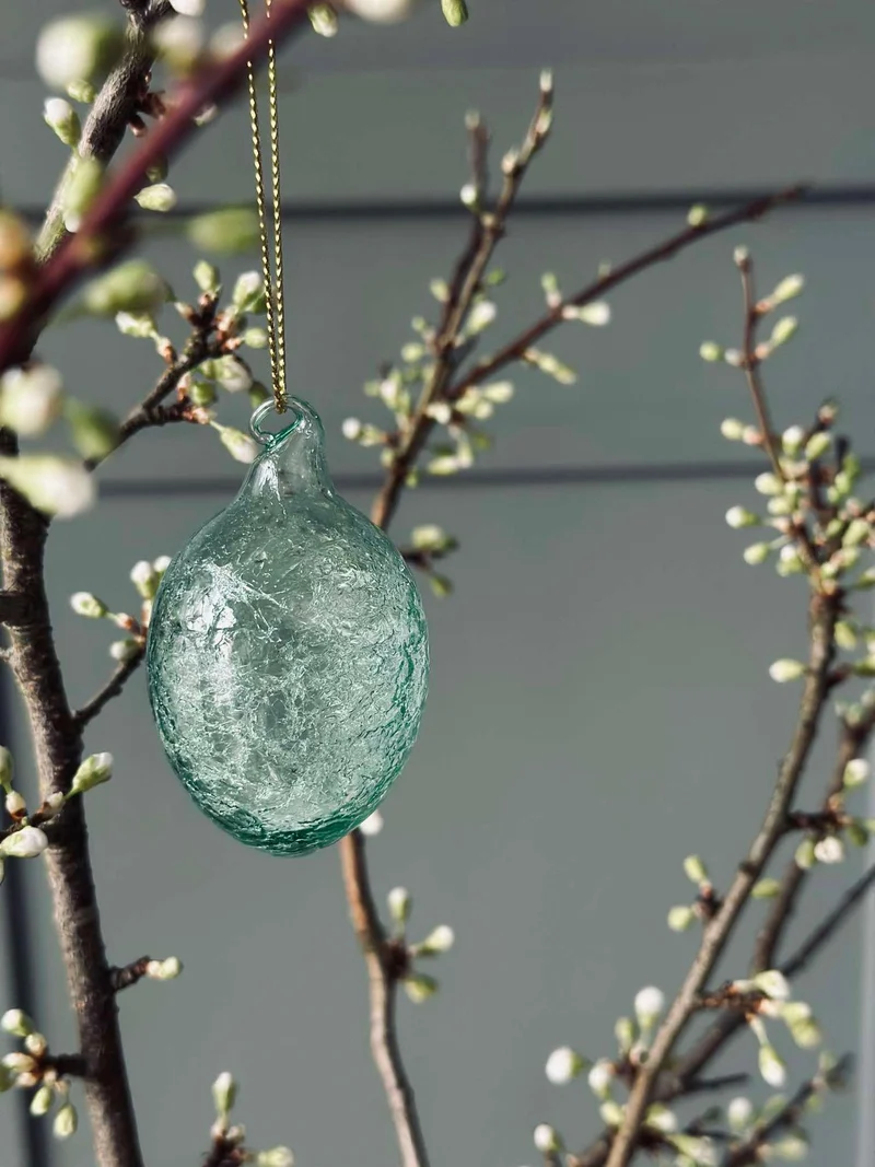 Hängende Eier aus Glas - 3 Stk. Grün