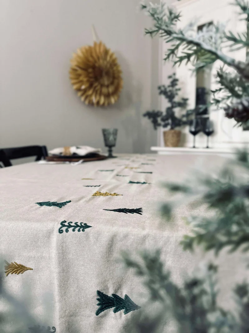 Weihnachtstischdecke Baumwolle - 140x220