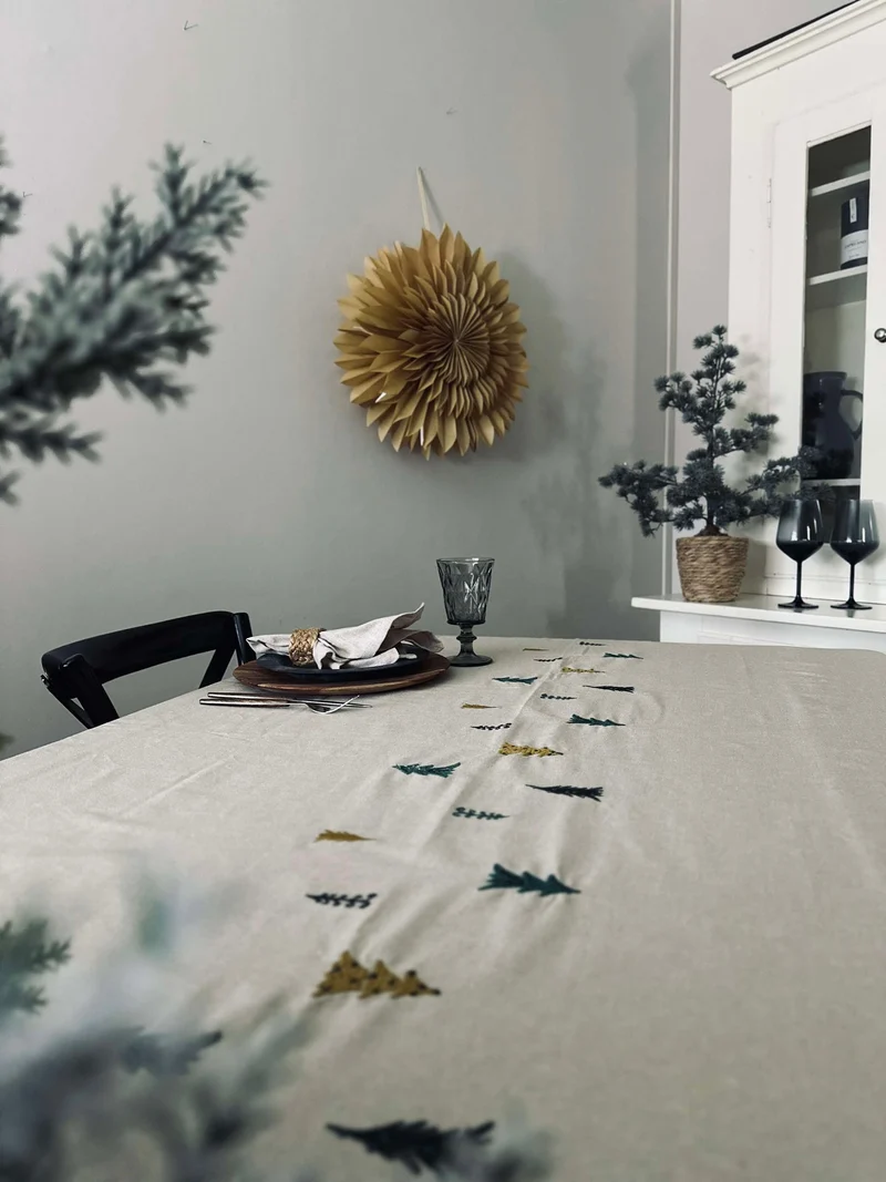 Weihnachtstischdecke Baumwolle - 140x360