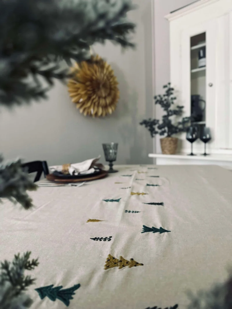 Weihnachtstischdecke Baumwolle - 140x360